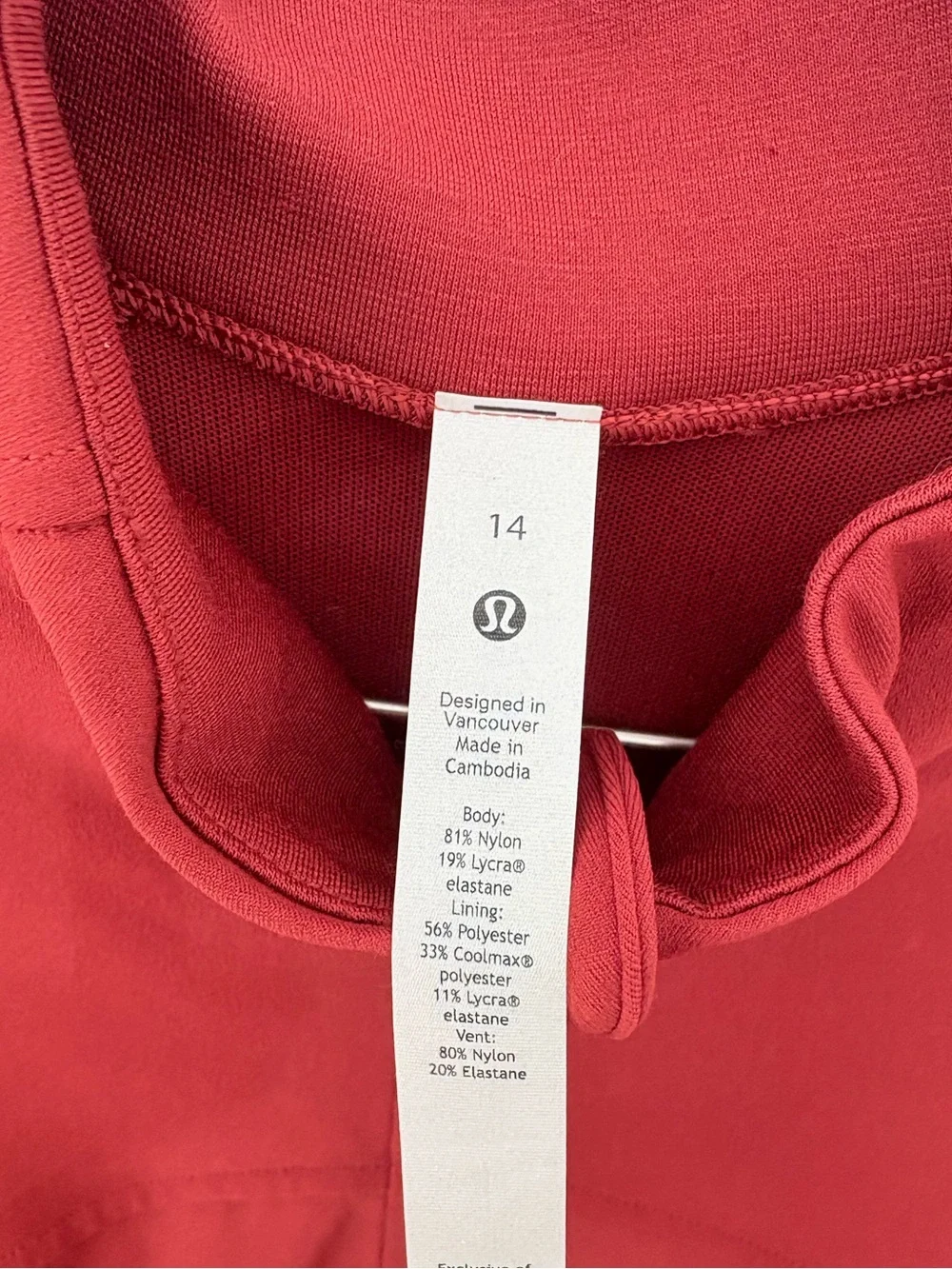 lululemon Nulu Cropped Define Jacket nulu in Cayenne size 14
